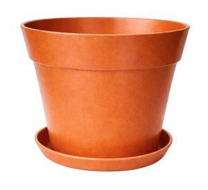 Set macetero + plato Bio Bamboo Clásico terracota 17x25 cm