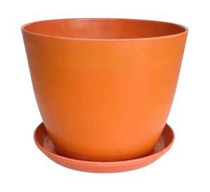 Set macetero + plato Bio Bamboo Actual terracota 18x24 cm