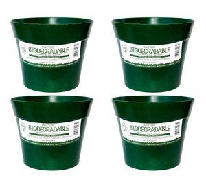 Set 4 maceteros Bio Bamboo Clásico musgo 17x25 cm