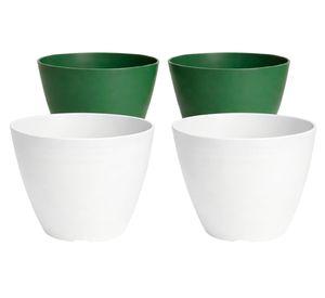 Set 4 maceteros Bio Bamboo Actual blanco/musgo 18x24 cm