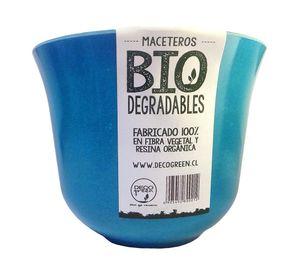 Set 6 maceteros Bio Curvo gris/turquesa 13x16.5x16.5 cm