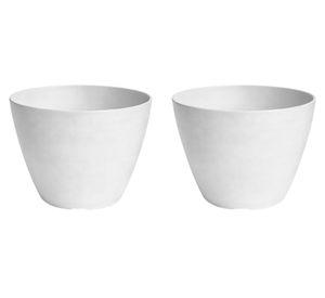 Set 2 maceteros Bio Bamboo Actual blanco 18x24 cm