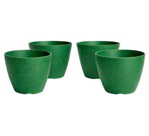 Set 4 maceteros Bio Bamboo Actual musgo 18x24 cm