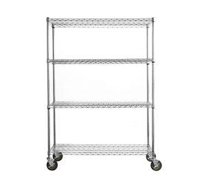 Estante acero cromado ruedas 4 repisas OLYC244863-4M