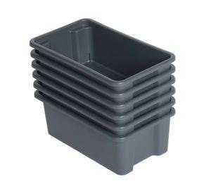 Caja organizadora 9 litros grafito 6 unidades