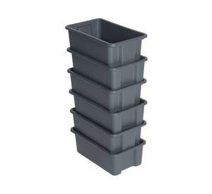 Caja organizadora 9 litros grafito 6 unidades