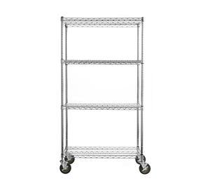 Estante 4 repisas ruedas OLYC243663-4M cromado
