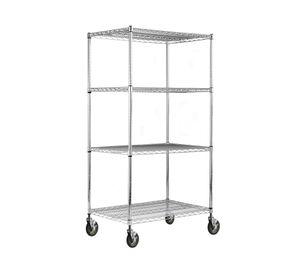 Estante 4 repisas ruedas OLYC243663-4M cromado