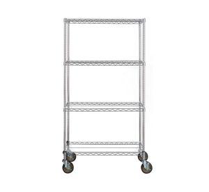 Estante móvil acero cromado 4 repisas OLYC183663-4M