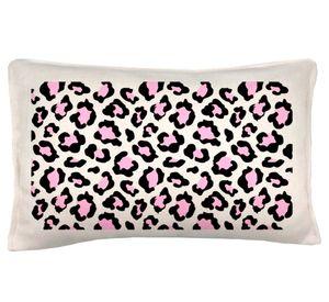 Cojín 50x30 cm Leopardo rosa crudo