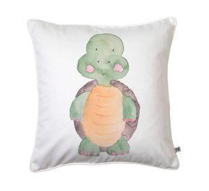 Cojín 45x45 cm Tortuga acuarela blanco