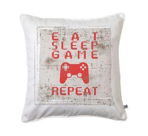 Cojín 45x45 cm Gamer rojo blanco