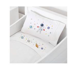 Juego de sábanas cuna 200 hilos Espacial  blanco