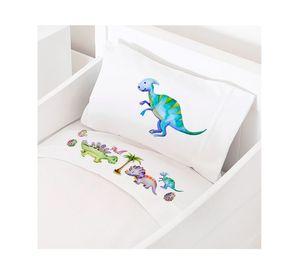 Juego sábanas cuna 200 hilos Dinosaurio diseño