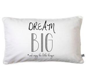 Cojín 50x30 cm Inspiración dream big blanco
