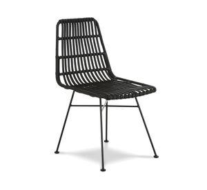Silla comedor terraza ratan Creta negro