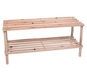 Zapatero organizador 2 Niveles Rectangular Café Claro 63x26x3 cm
