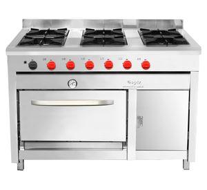 Cocina 6 platos acero inoxidable + calienta platos gas licuado
