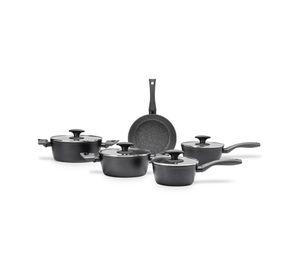 Batería cocina 9 piezas Orión negro