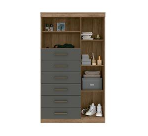 Cómoda 1 puerta 6 cajones Maraba café gris