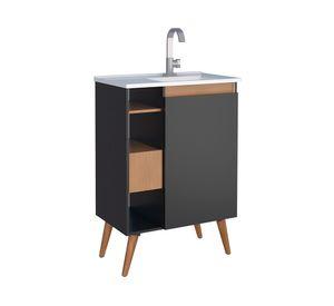 Mueble vanitorio 63 cm Lotus negro/café