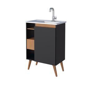 Mueble vanitorio 63 cm Lotus negro/café