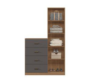 Cómoda 1 puerta 4 cajones Estilo beige