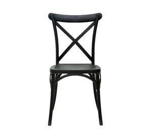 Silla diseño retro negra 4 unidades