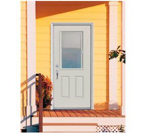 Puerta 85x200 cm Medio cuerpo con persiana blanco