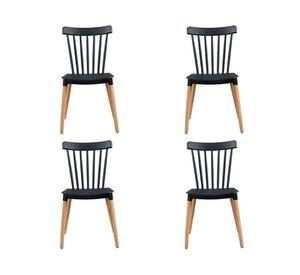 Silla diseño Windsor negra 4 unidades
