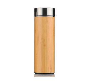 Botella térmica bambú con colador 500 ml