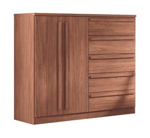 Cómoda Málaga jatoba 5 cajones 2 puertas