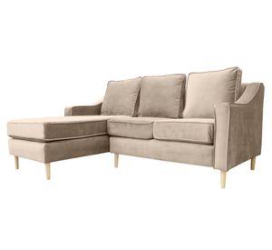 Sofá seccional 3 cuerpos Barcelona felpa beige