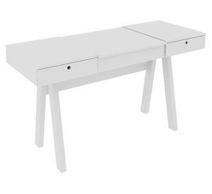 Tocador y escritorio con espejo 2 cajones PE blanco