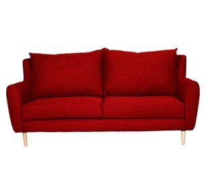 Sofá 2 cuerpos Lenora chenille rojo