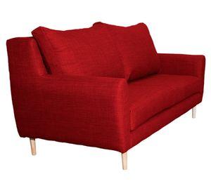 Sofá 2 cuerpos Lenora chenille rojo