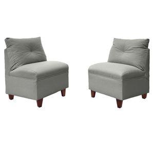 Set 2 butacas 1 cuerpo Mateo chenille PM gris