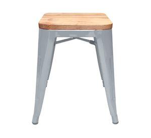 Pack 4 sillas asiento madera Tolix plateado