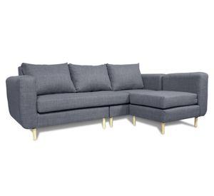 Seccional 3 cuerpos Bollen chenille gris