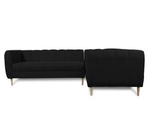 Seccional 3 cuerpos Lynette chenille negro