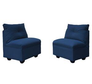 Set 2 butacas 1 cuerpo Mateo chenille PP azul