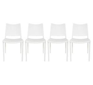 Pack 4 sillas plástico Todi blanco
