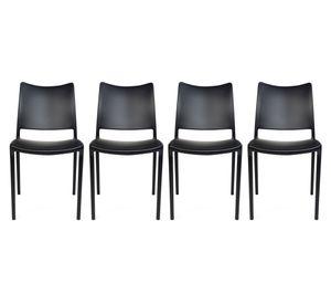Pack 4 sillas plástico Todi negro
