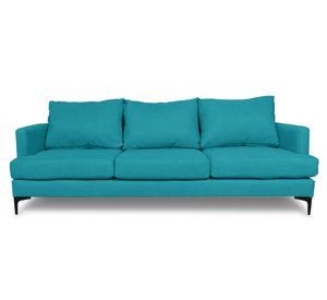 Sofá 3 cuerpos Aldara chenille turquesa