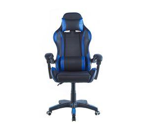 Silla gamer reclinable Ergonómica negra/azul 69x64x119-129 cm