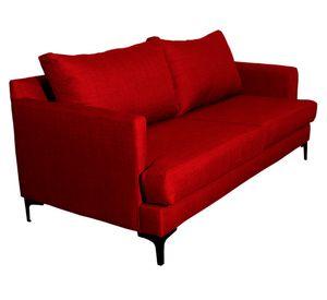 Sofá 2 cuerpos Aldara chenille rojo