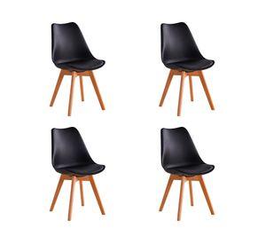 Pack 4 sillas comedor Amster negro 50x81x45 cm