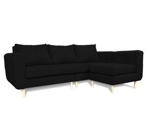 Seccional 3 cuerpos Bollen chenille negro