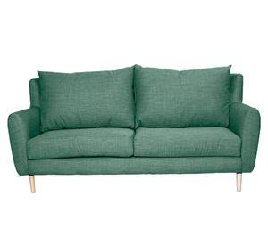 Sofá 2 cuerpos Lenora chenille verde