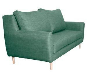 Sofá 2 cuerpos Lenora chenille verde
